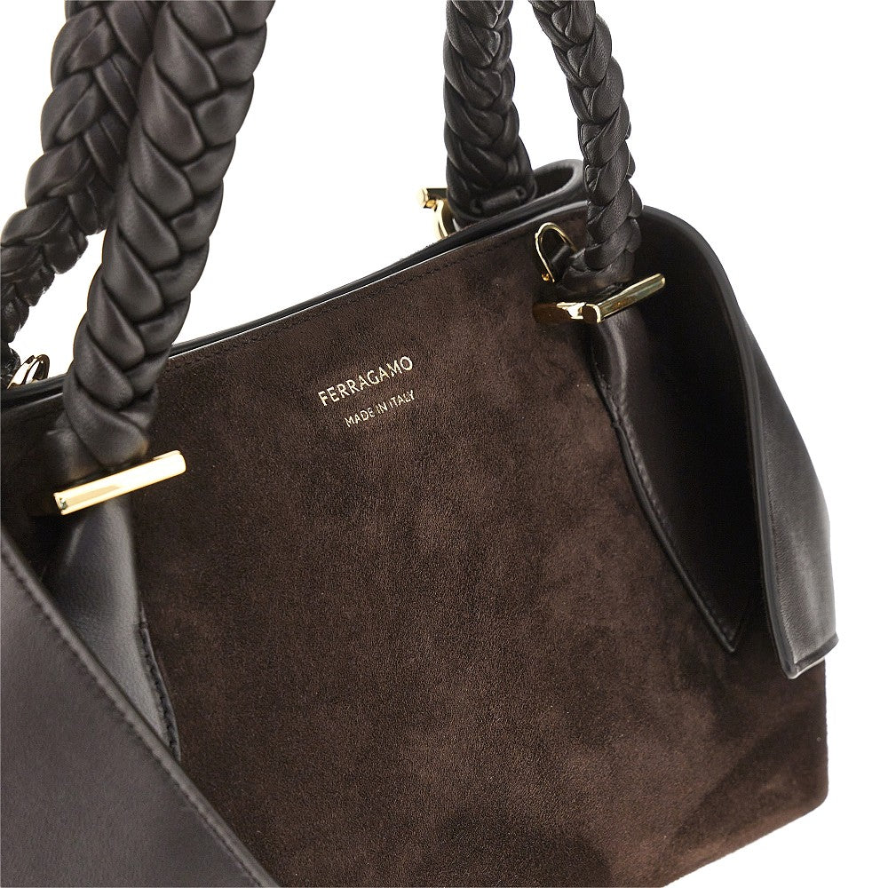 FERRAGAMO Leather hand bag with logo
