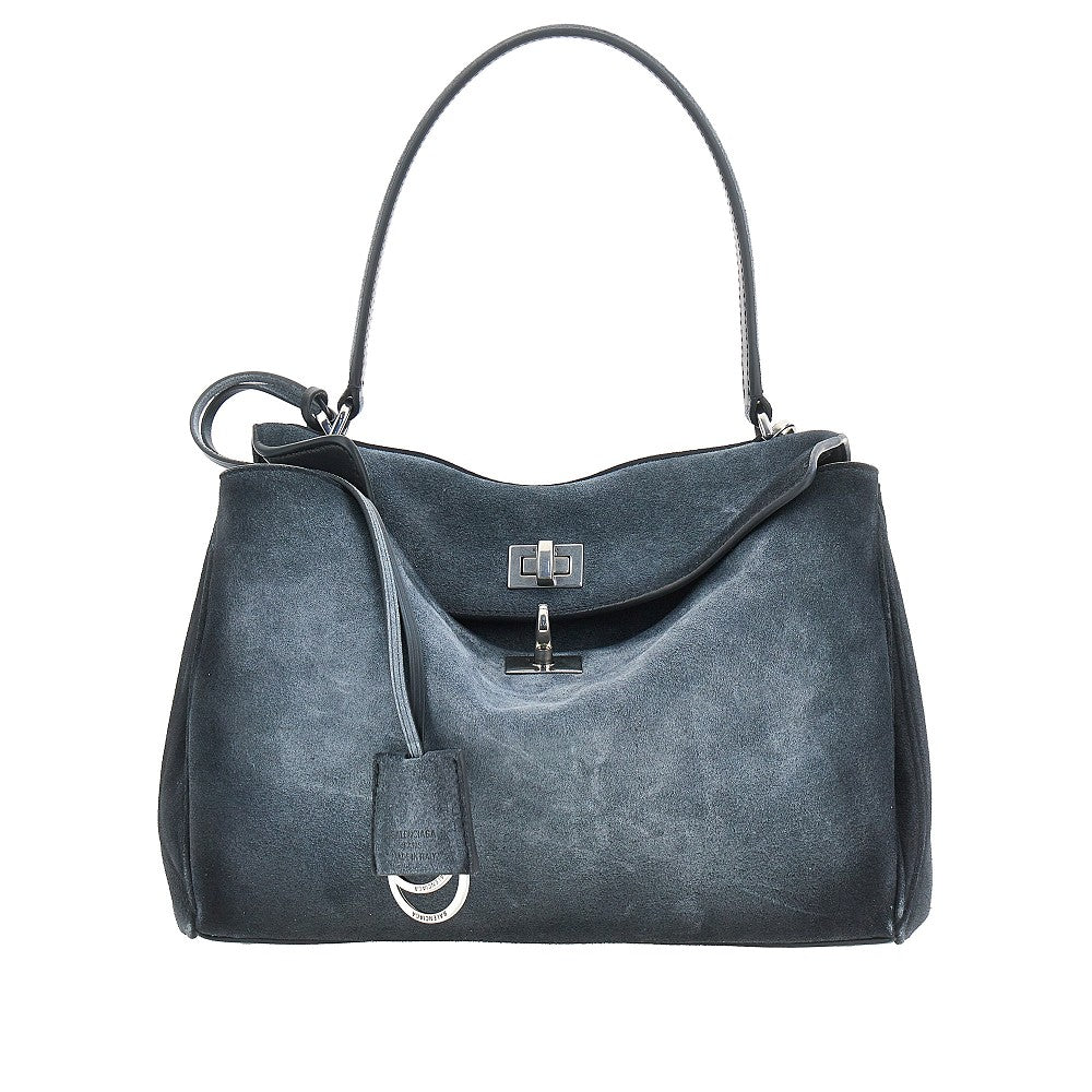BALENCIAGA Waxed suede leather small 'Rodeo' bag