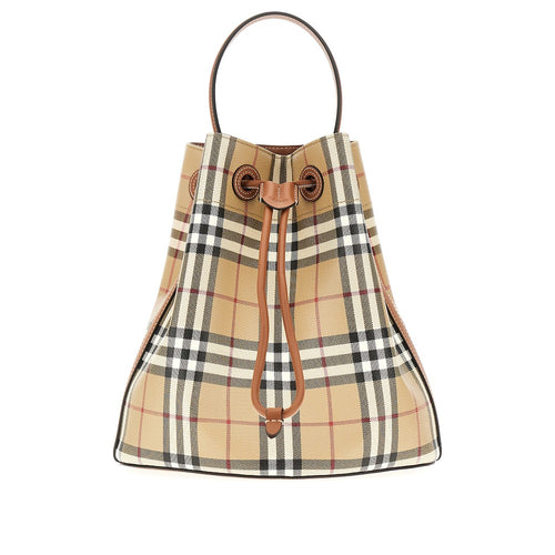 BURBERRY Small bucket bag with Check motif