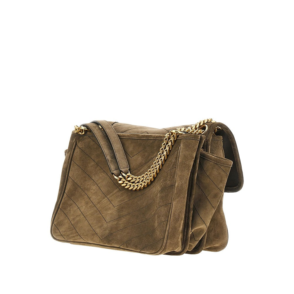 SAINT LAURENT Suede leather 'Niki Tripouch' bag