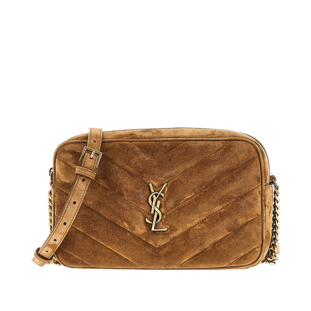 Saint Laurent 'Loulou' matelassé suede leather camera bag