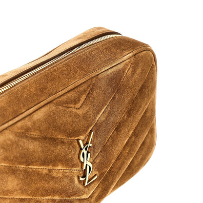 Saint Laurent 'Loulou' matelassé suede leather camera bag