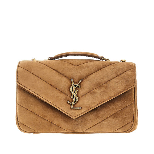 Saint Laurent Quilted suede leather small 'Loulou' bag