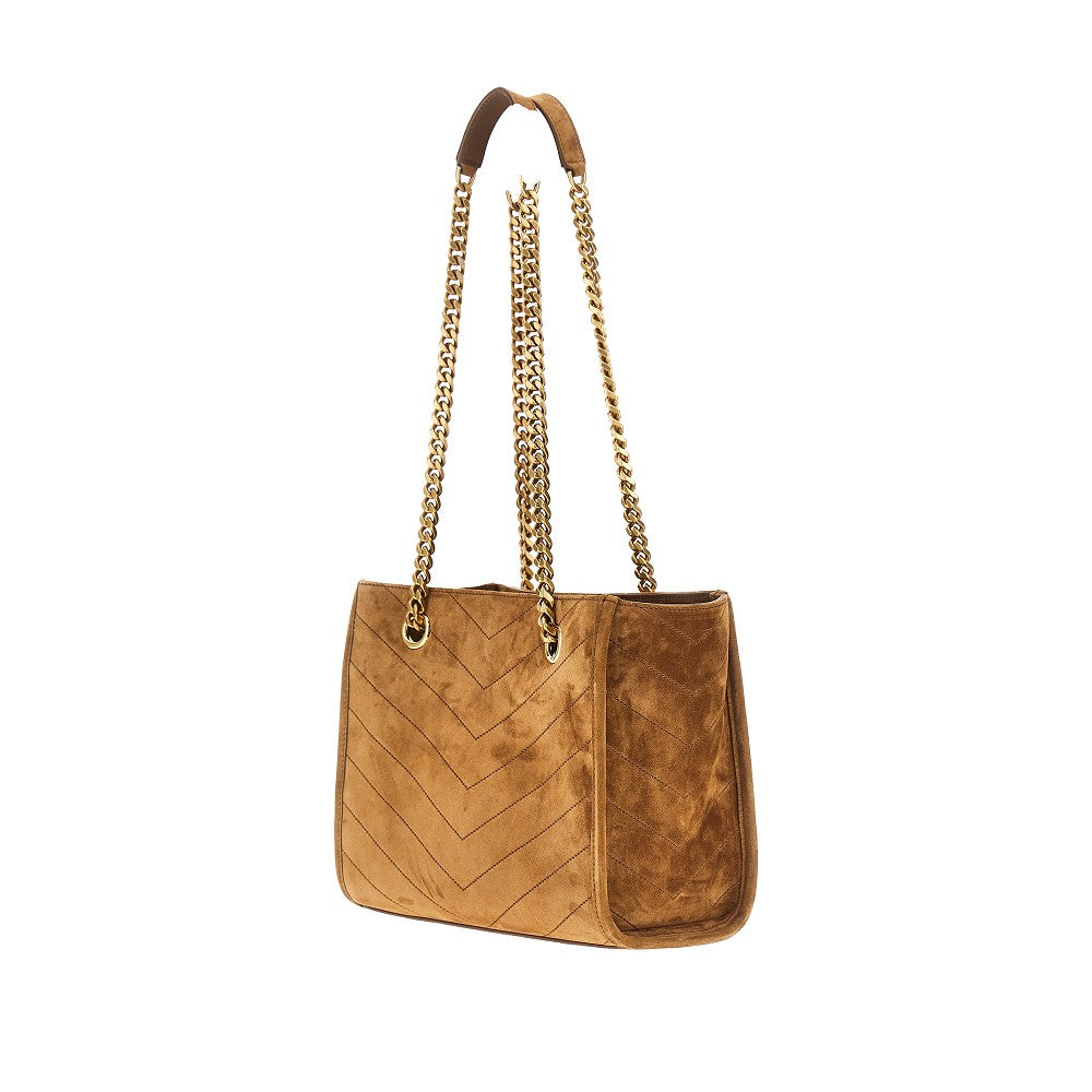 SAINT LAURENT Suede leather small 'Niki' shopping bag