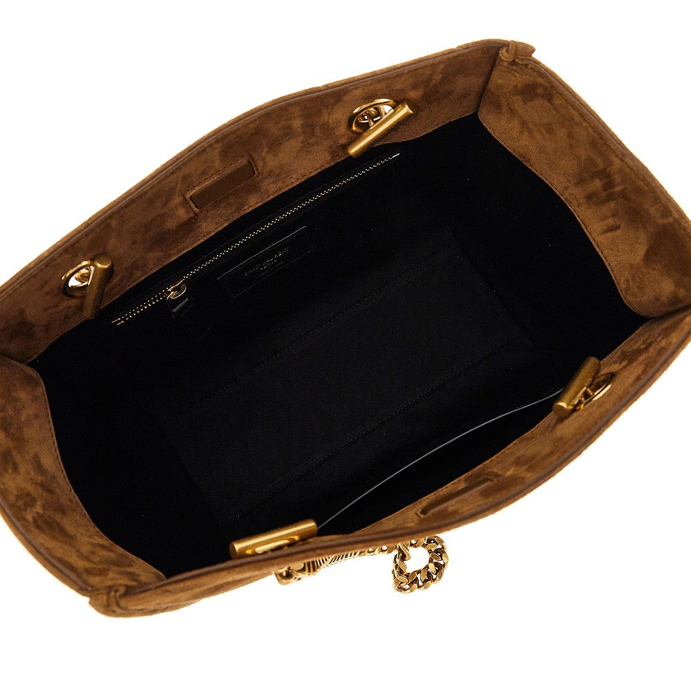 SAINT LAURENT Suede leather small 'Niki' shopping bag