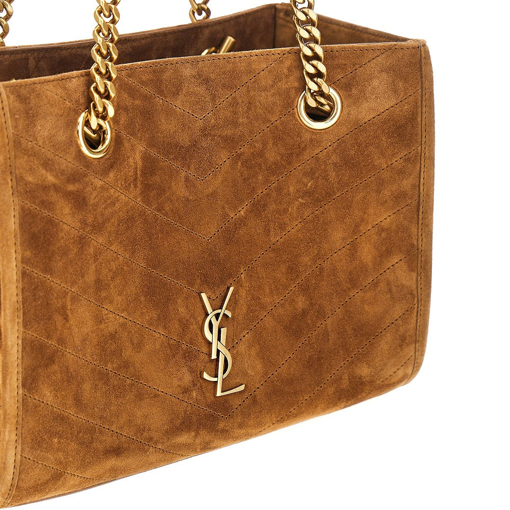 SAINT LAURENT Suede leather small 'Niki' shopping bag