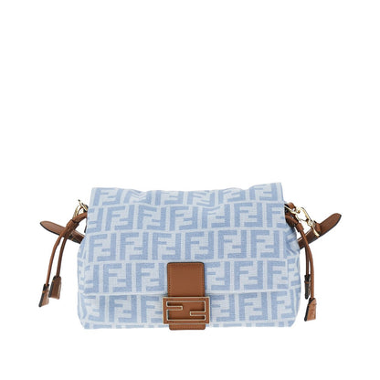 FENDI FF denim medium 'Mamma Baguette' bag
