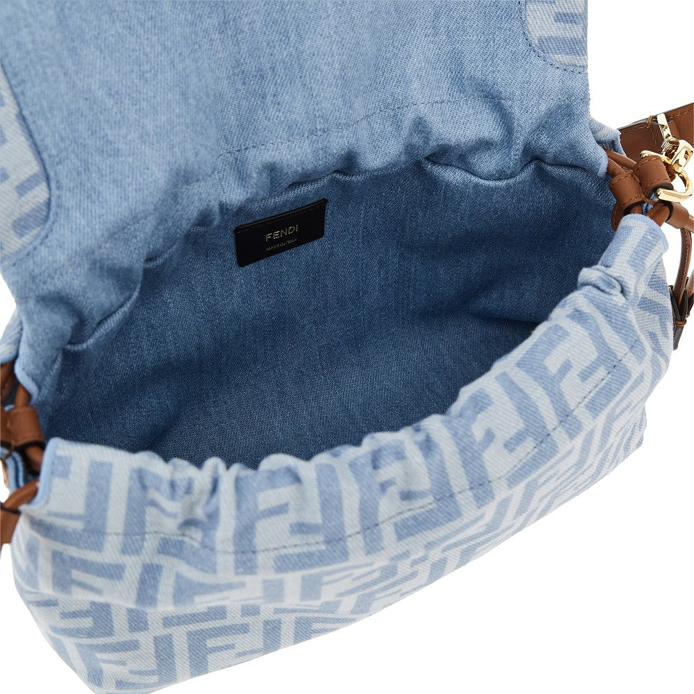 FENDI FF denim medium 'Mamma Baguette' bag