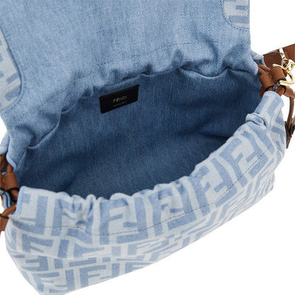 FENDI FF denim medium 'Mamma Baguette' bag