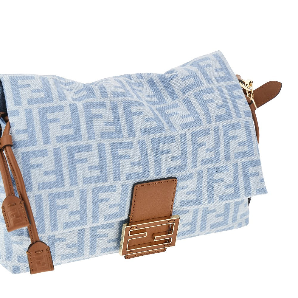 FENDI FF denim medium 'Mamma Baguette' bag