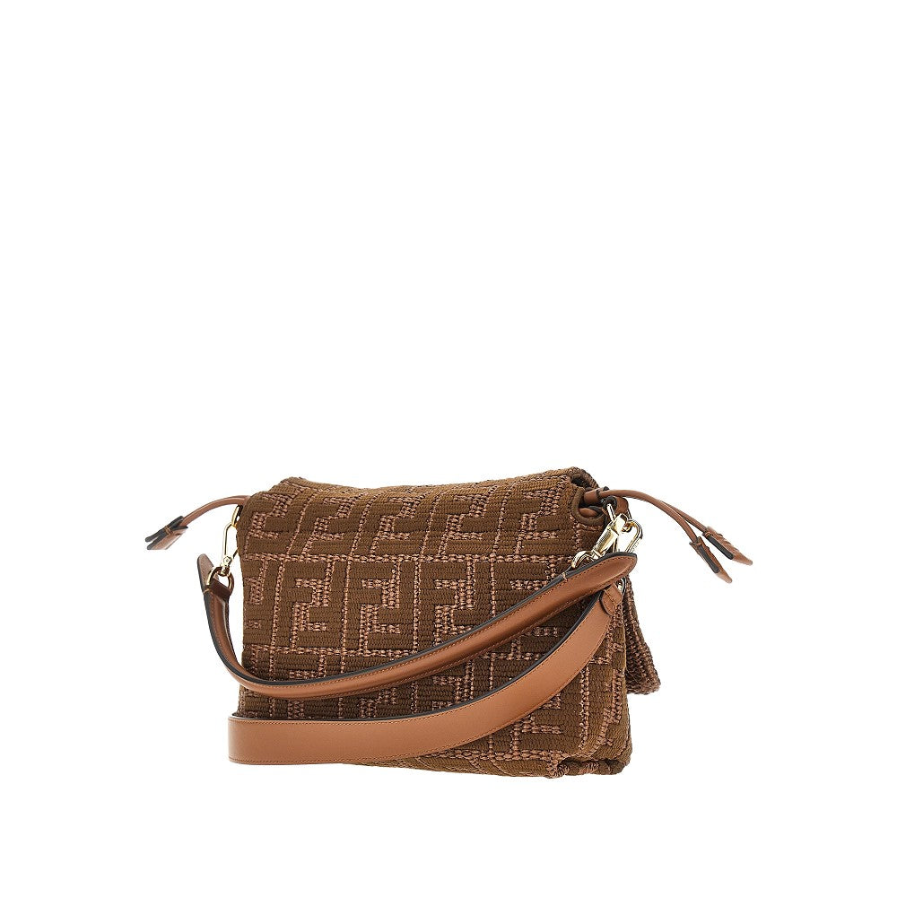 FENDI Embroidered raffia medium Mamma Baguette bag