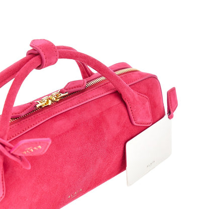 ALAIA Suede leather 'Le Teckel' clutch