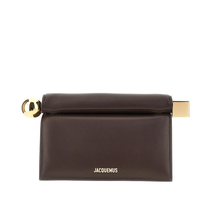 JACQUEMUS Nappa leather 'Rond Carré' clutch