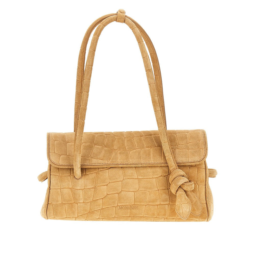JACQUEMUS Embossed suede leather 'Turismo Long' bag