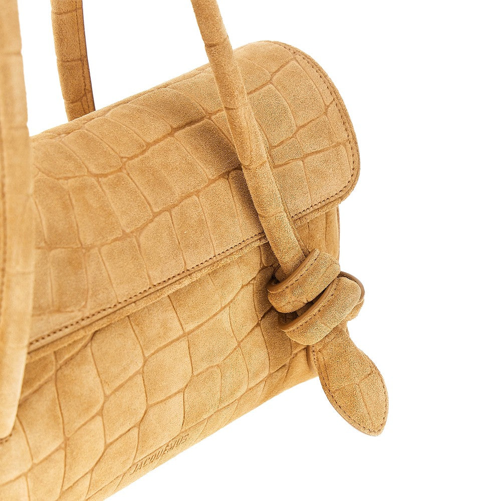 JACQUEMUS Embossed suede leather 'Turismo Long' bag