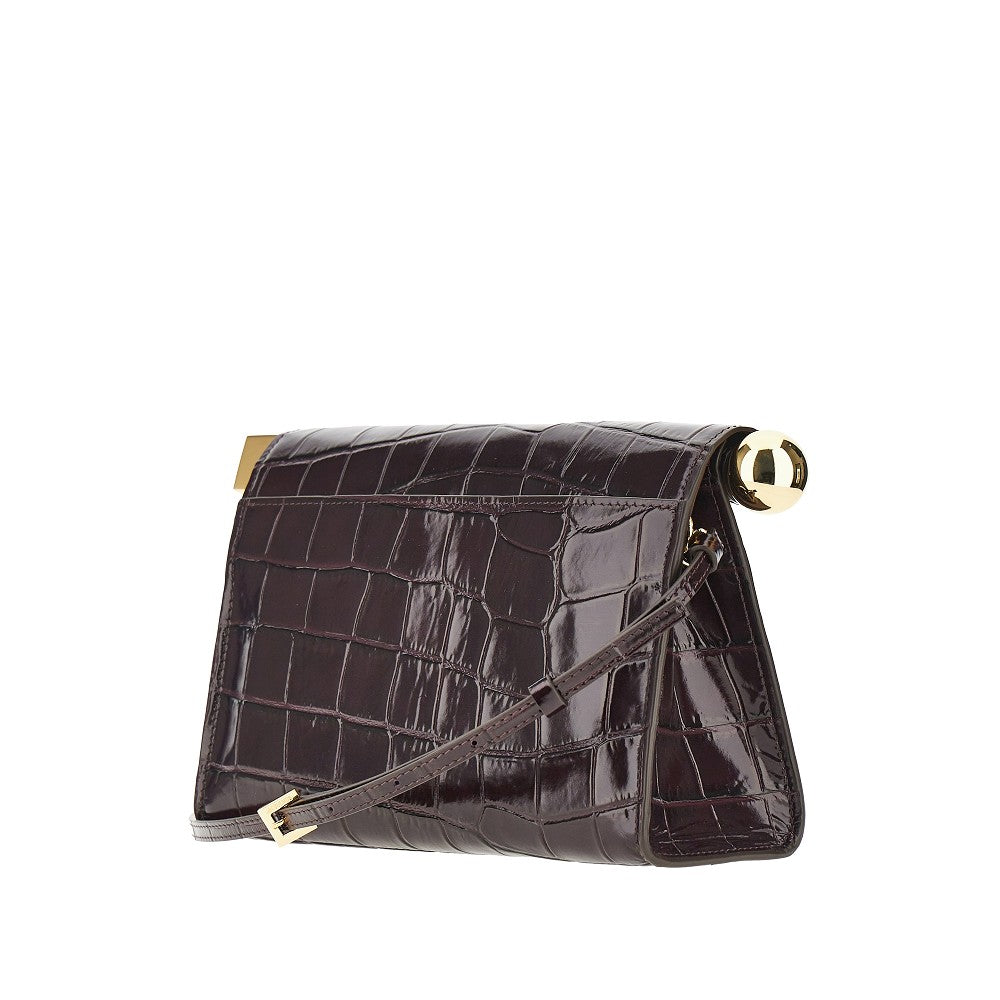 Jacquemus 'Rond Carré' croco-embossed leather clutch