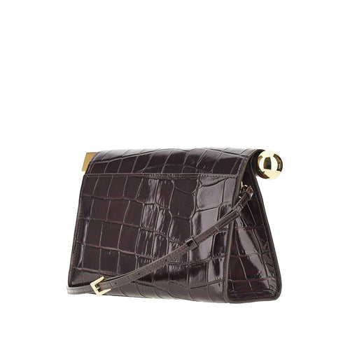 Jacquemus 'Rond Carré' croco-embossed leather clutch