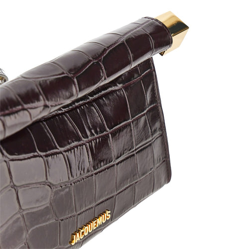 Jacquemus 'Rond Carré' croco-embossed leather clutch