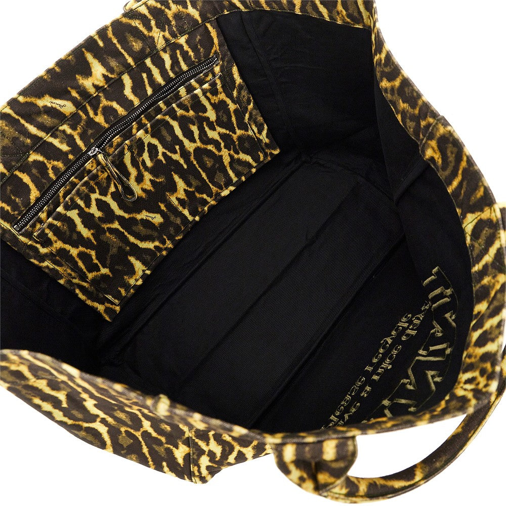 Ganni Leopard canvas XXL tote bag
