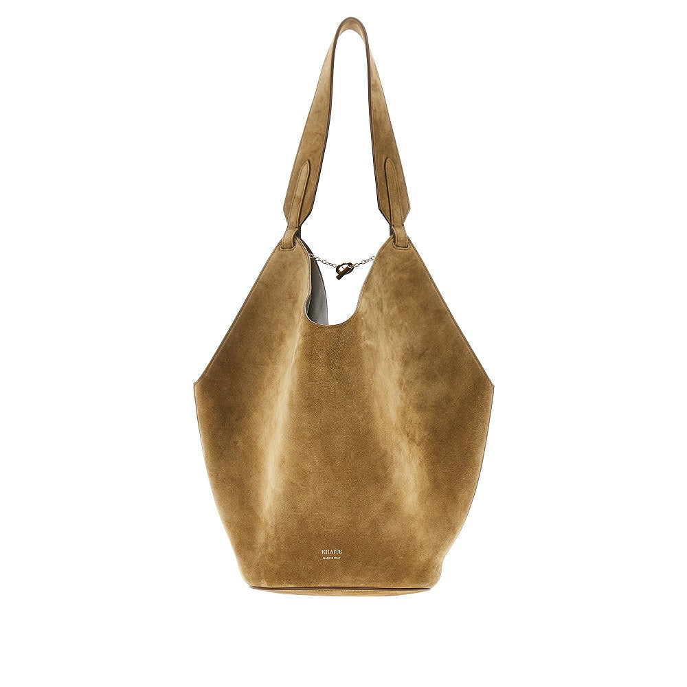 KHAITE Small suede leather 'Lotus' tote bag