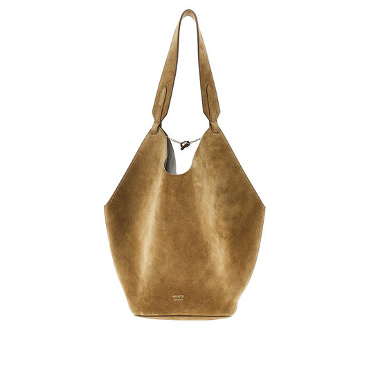 KHAITE Small suede leather 'Lotus' tote bag