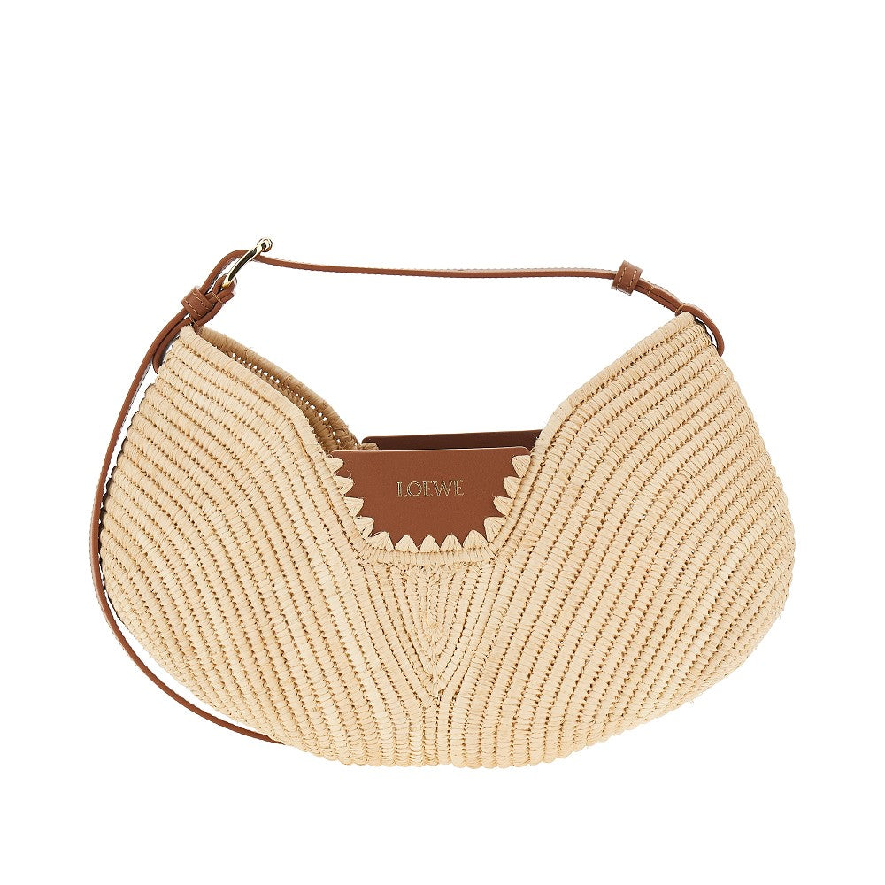 LOEWE Raffia and leather medium 'Swing' bag