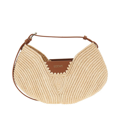 LOEWE Raffia and leather medium 'Swing' bag