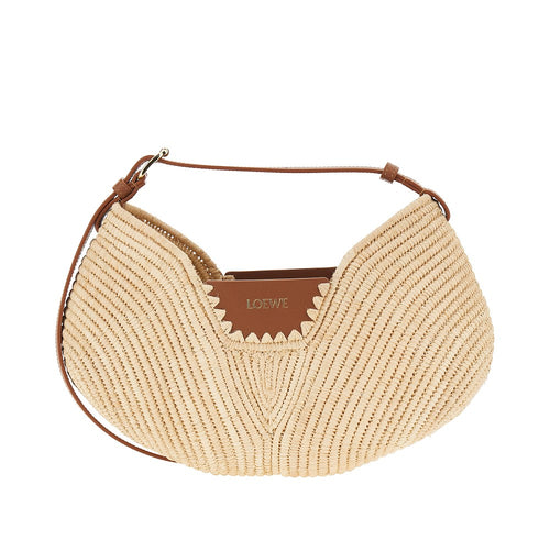 LOEWE Raffia and leather medium 'Swing' bag