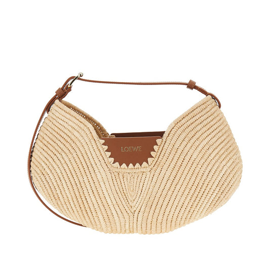 LOEWE Raffia and leather medium 'Swing' bag