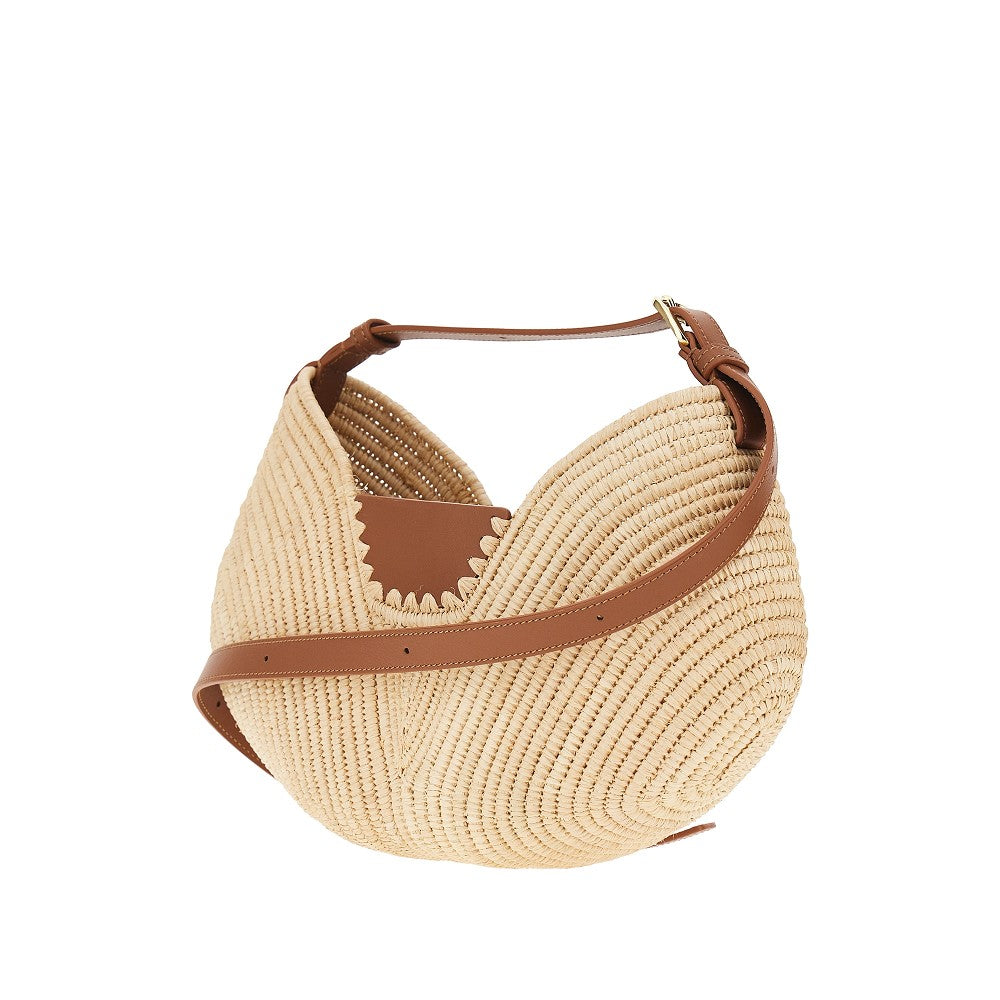 LOEWE Raffia and leather medium 'Swing' bag