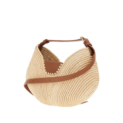 LOEWE Raffia and leather medium 'Swing' bag