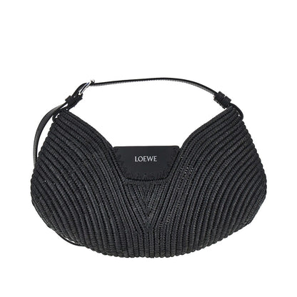 LOEWE Raffia and leather medium 'Swing' bag
