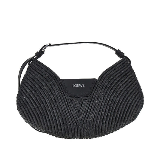 LOEWE Raffia and leather medium 'Swing' bag