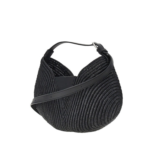 LOEWE Raffia and leather medium 'Swing' bag