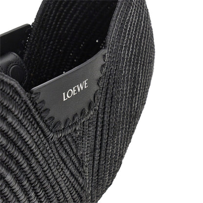 LOEWE Raffia and leather medium 'Swing' bag