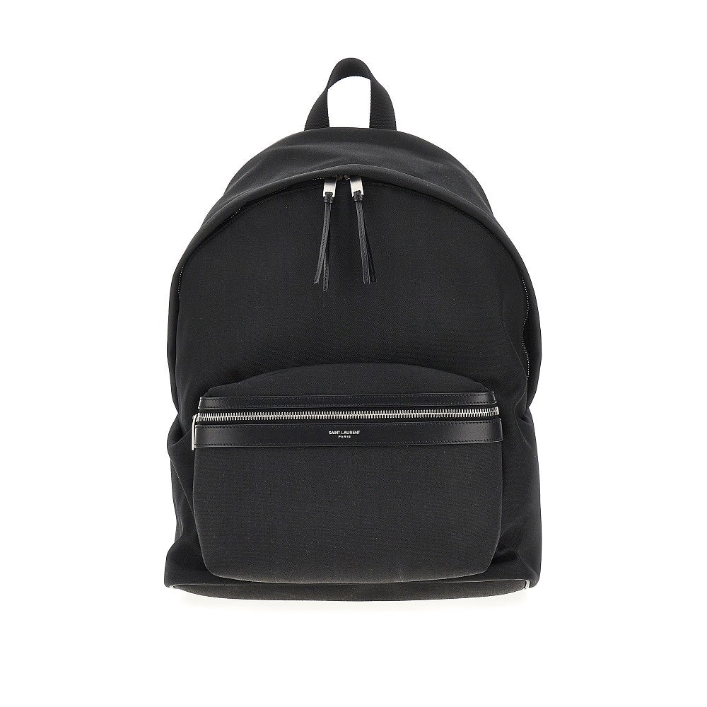 Saint Laurent 'City' canvas backpack with leather details