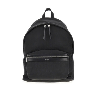 Saint Laurent 'City' canvas backpack with leather details