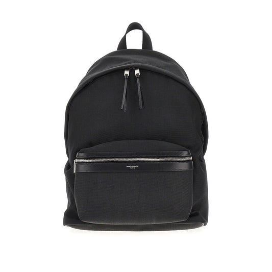 Saint Laurent 'City' canvas backpack with leather details