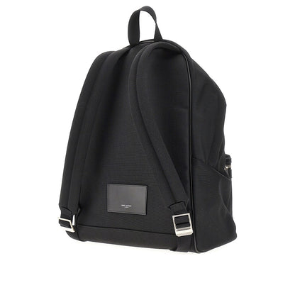 Saint Laurent 'City' canvas backpack with leather details
