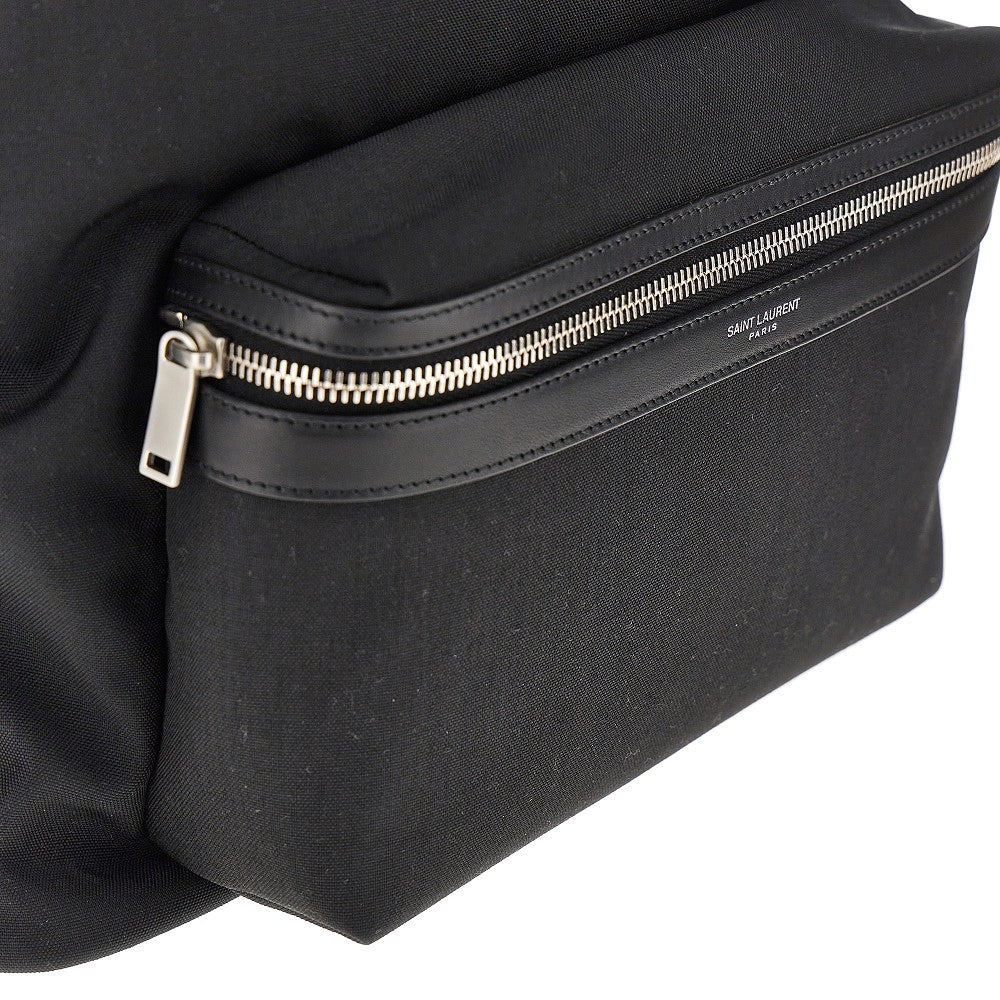 Saint Laurent 'City' canvas backpack with leather details