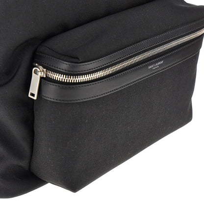 Saint Laurent 'City' canvas backpack with leather details