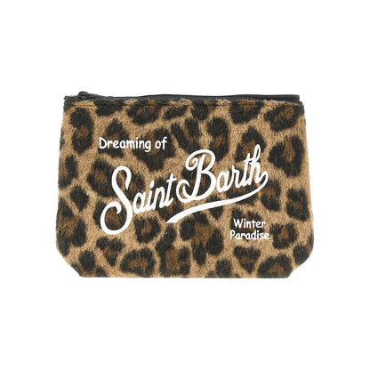 MC2 Saint Barth 'Aline' leopard felt pouch