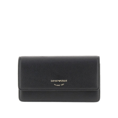 EMPORIO ARMANI Grained leather clutch with chain