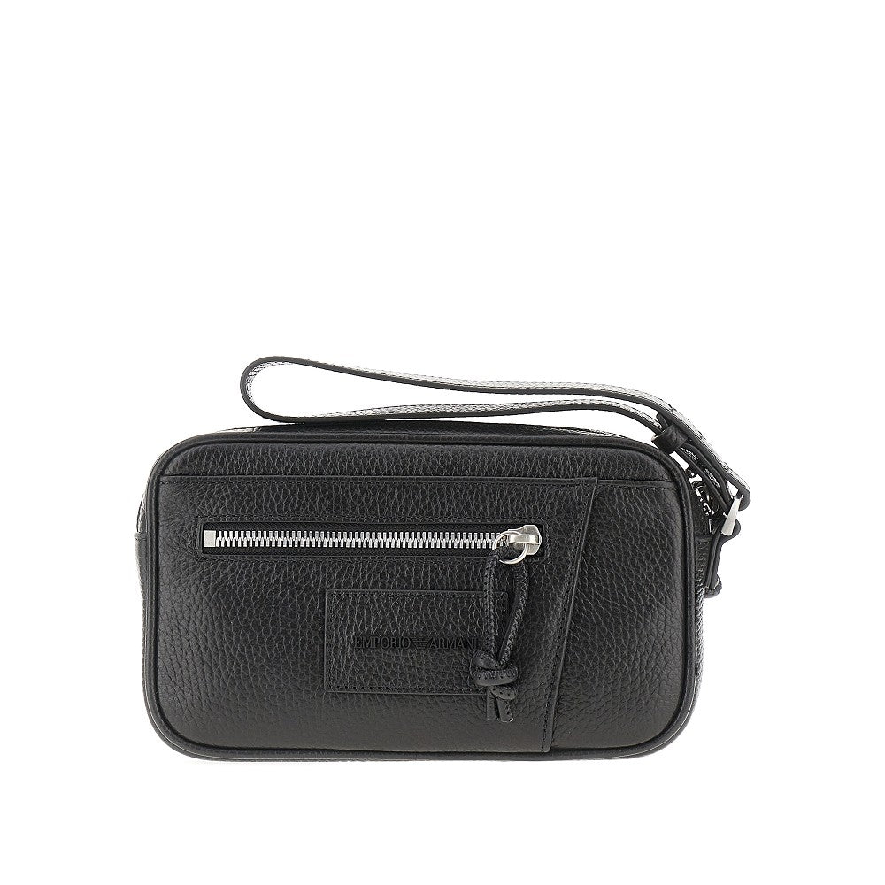 EMPORIO ARMANI Grained leather pouch