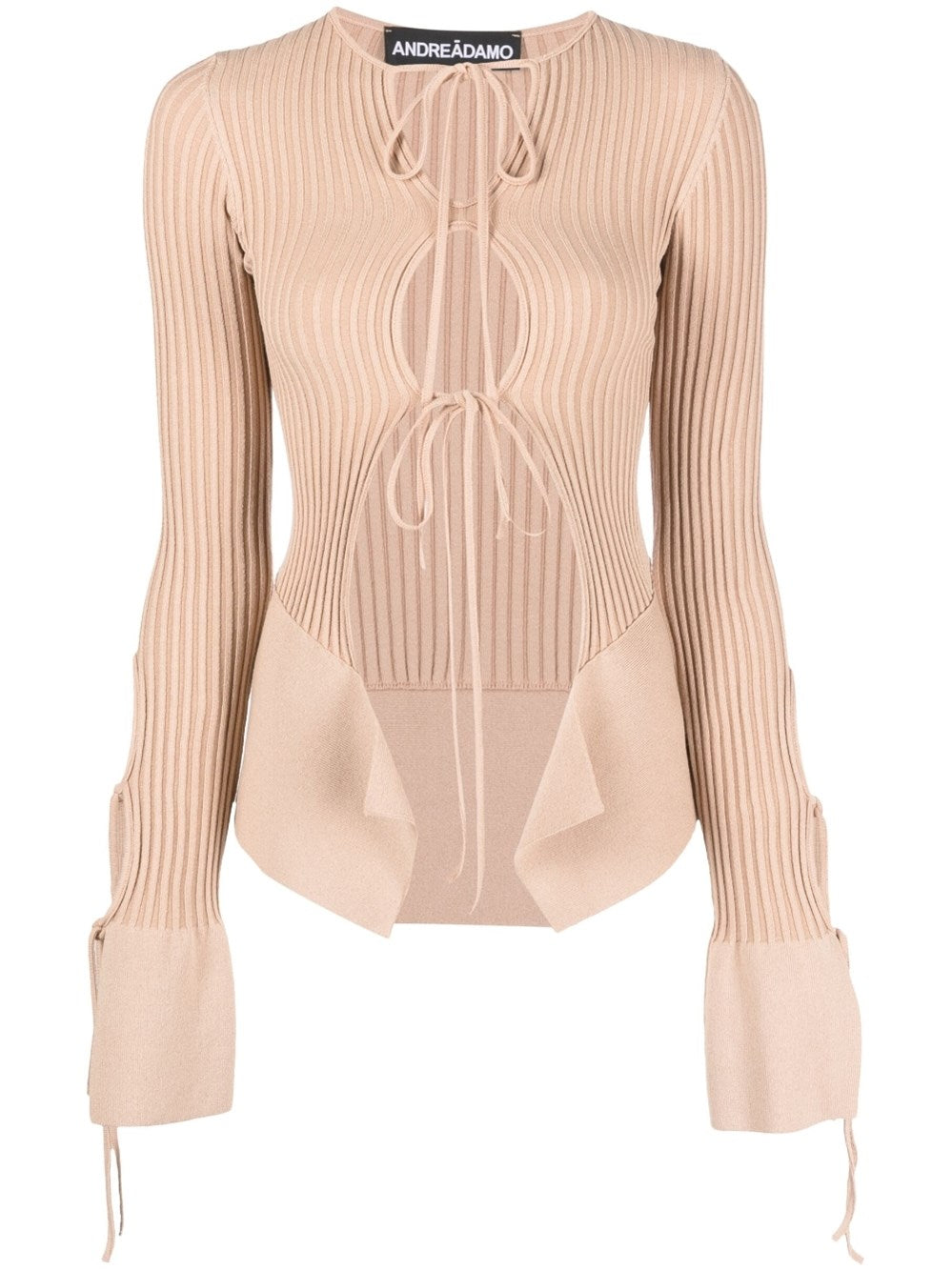 Andreādamo Cut Out Cardigan - Beige