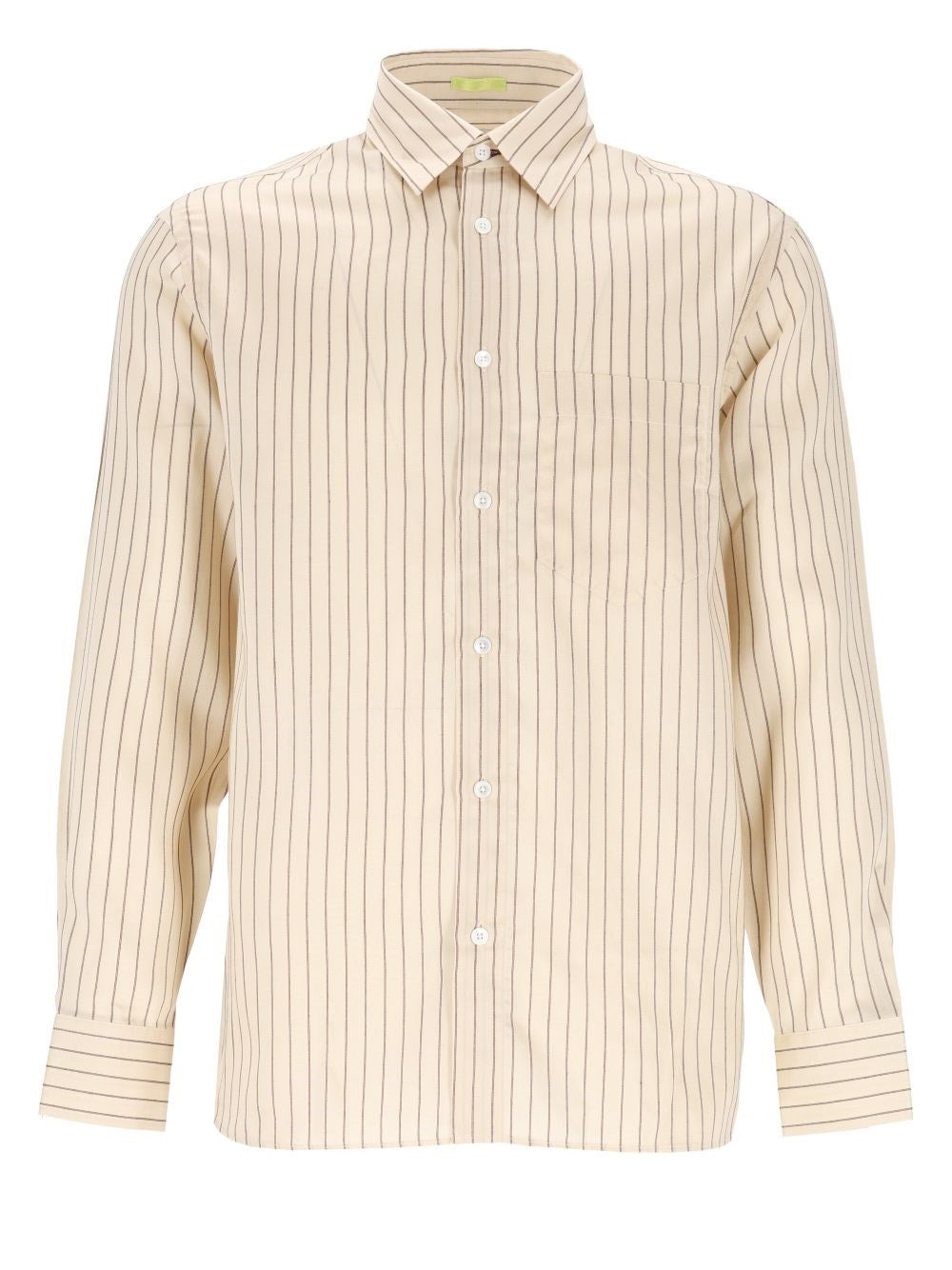 Paul Smith Striped Lyocell And Silk Shirt - Beige