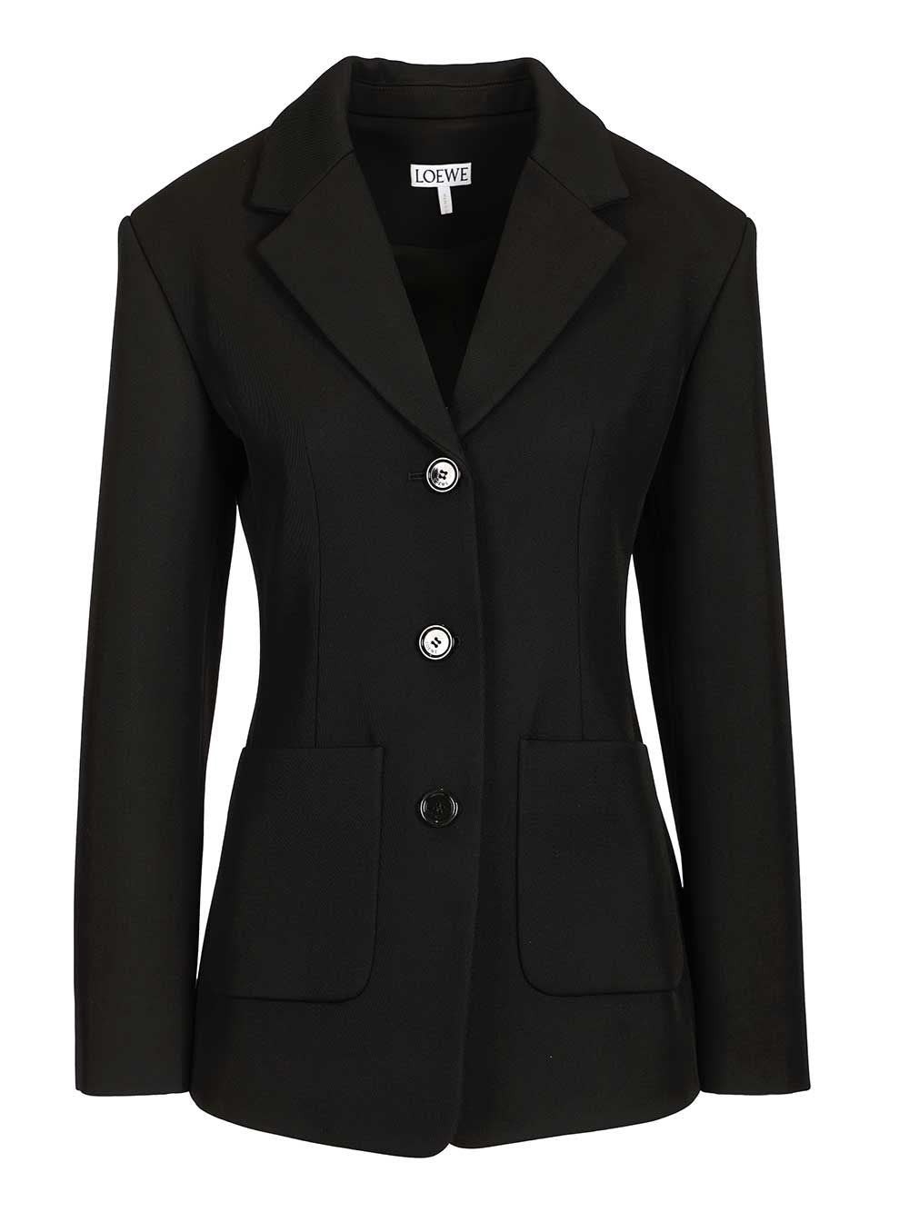 Loewe Wool Twill Jacket - Black