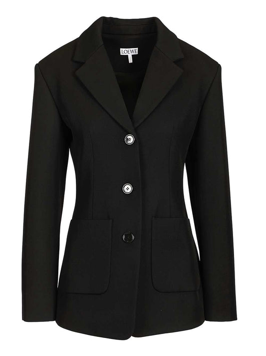 Loewe Wool Twill Jacket - Black