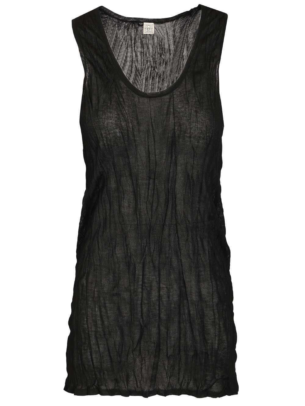 Toteme Crinkled Knit Tank - Black
