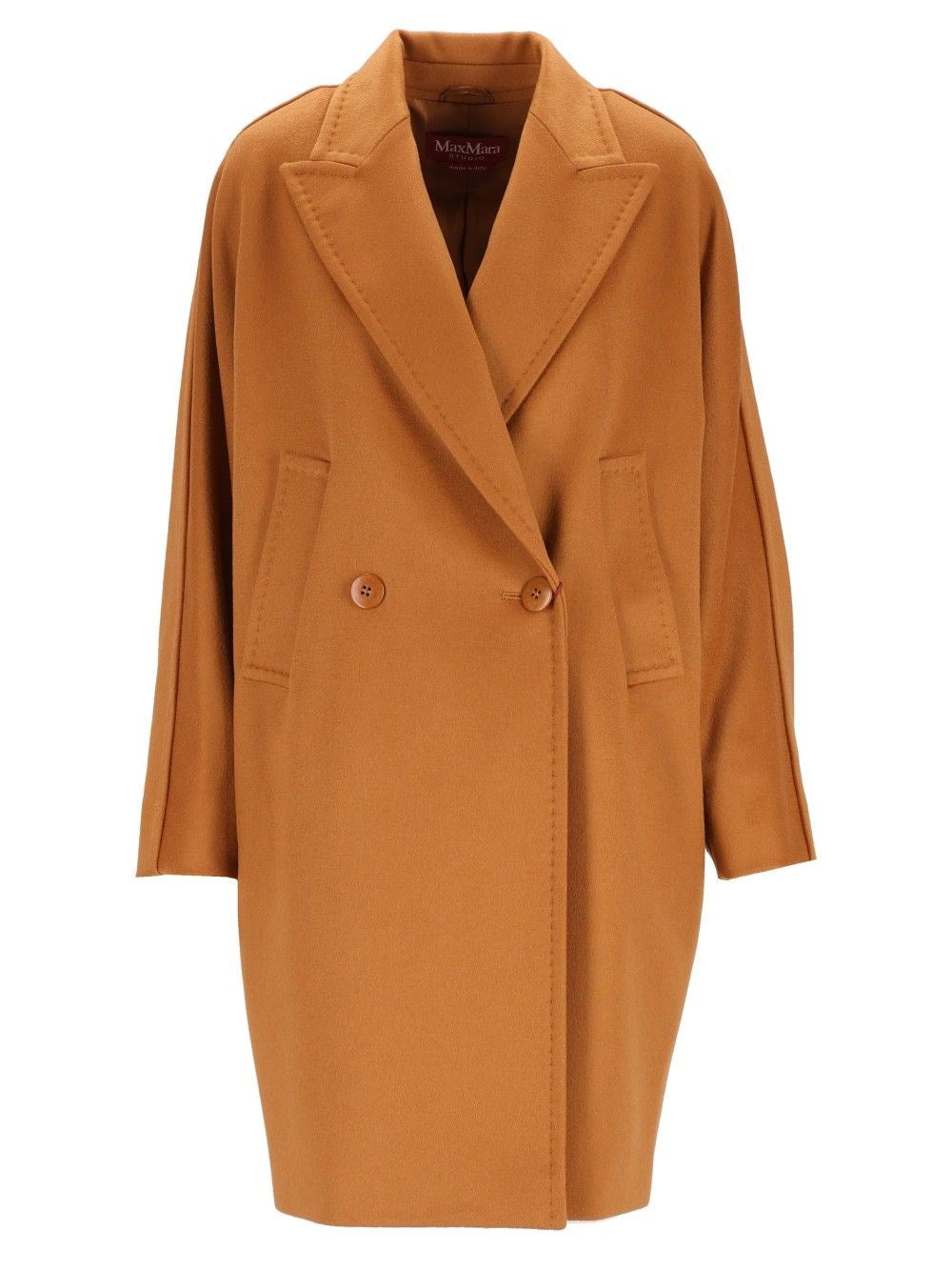 Studio Max Mara Double-Breasted Wool Coat - Beige